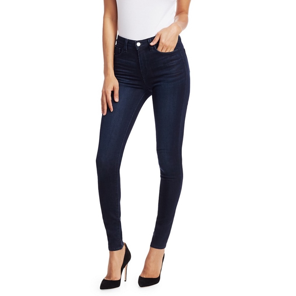 L'AGENCE Margot High Rise Skinny Jean in distressed Marino Blue size 28
